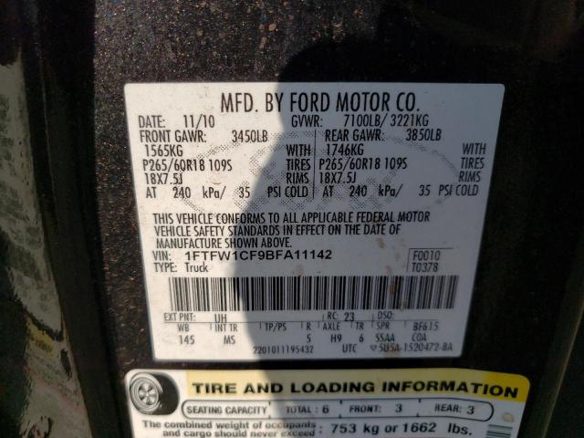 Photo 11 VIN: 1FTFW1CF9BFA11142 - FORD F-150 