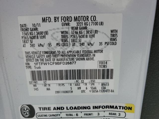 Photo 11 VIN: 1FTFW1CF9BFD26877 - FORD F-150 