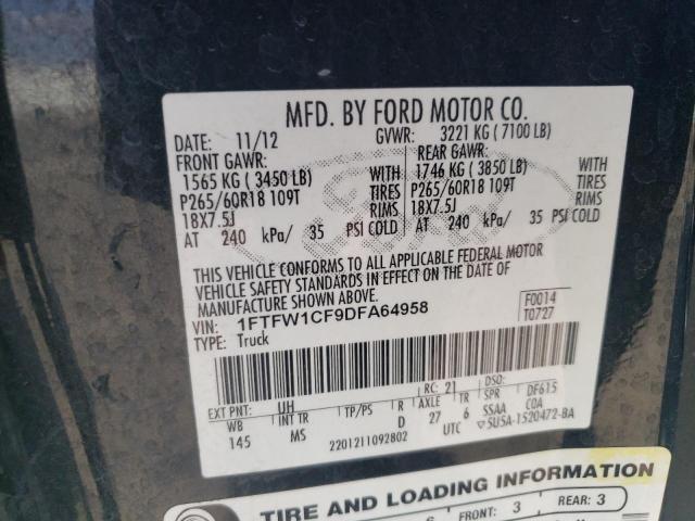 Photo 11 VIN: 1FTFW1CF9DFA64958 - FORD F-150 