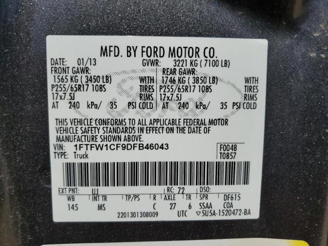 Photo 11 VIN: 1FTFW1CF9DFB46043 - FORD F-150 