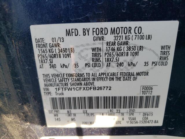 Photo 11 VIN: 1FTFW1CFXDFB26772 - FORD F150 SUPER 