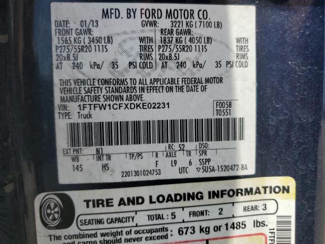 Photo 11 VIN: 1FTFW1CFXDKE02231 - FORD F150 SUPER 