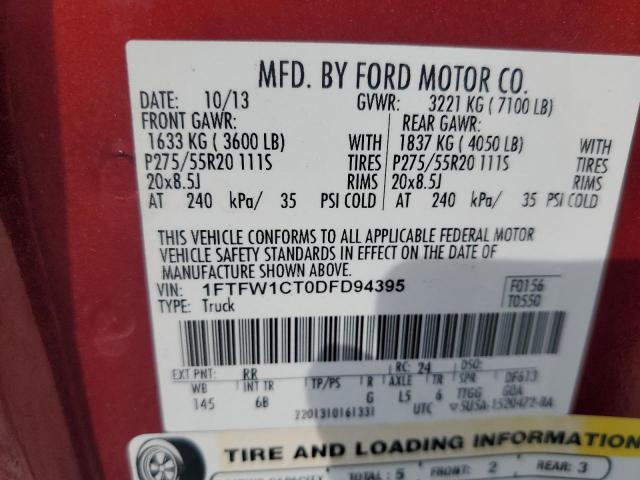 Photo 11 VIN: 1FTFW1CT0DFD94395 - FORD F150 SUPER 