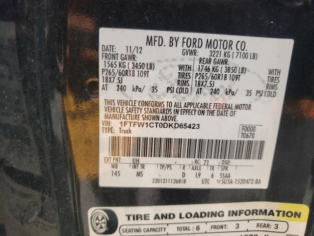 Photo 12 VIN: 1FTFW1CT0DKD65423 - FORD F150 SUPER 