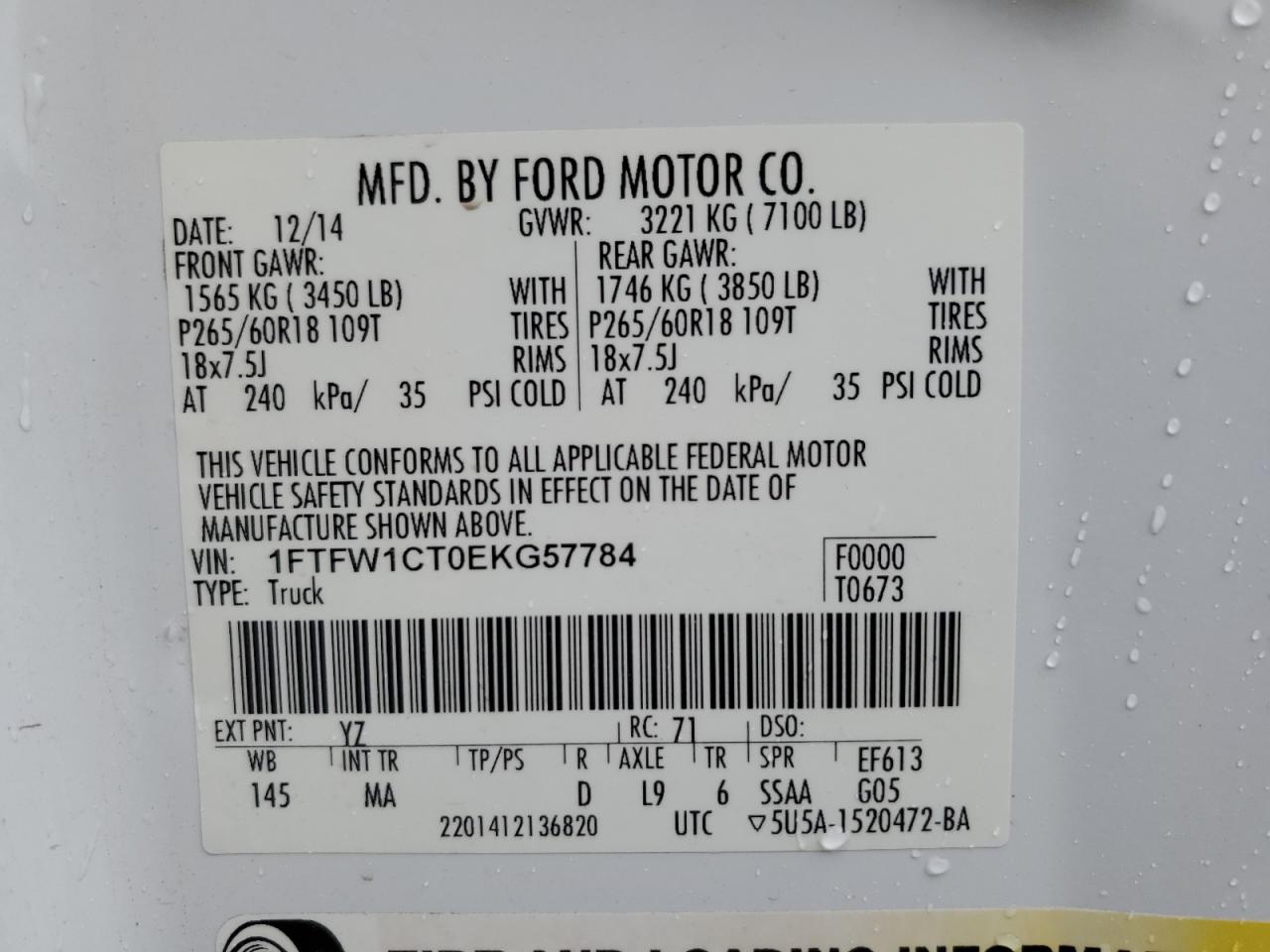 Photo 11 VIN: 1FTFW1CT0EKG57784 - FORD F-150 