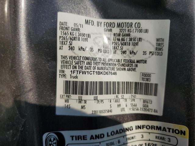 Photo 11 VIN: 1FTFW1CT1BKD67646 - FORD F150 SUPER 