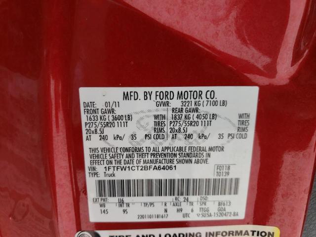 Photo 11 VIN: 1FTFW1CT2BFA64061 - FORD F-150 