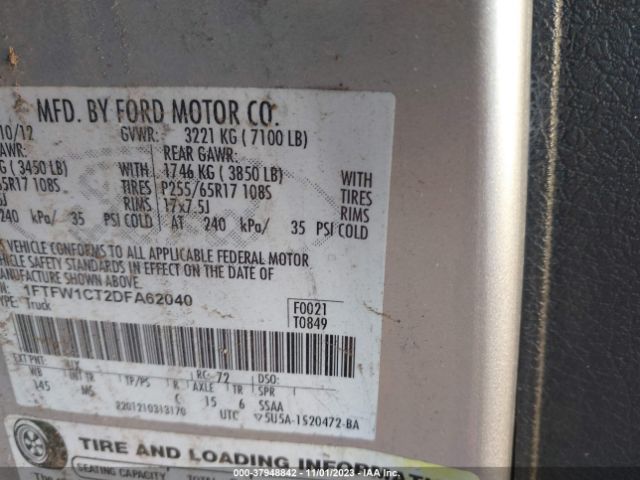 Photo 8 VIN: 1FTFW1CT2DFA62040 - FORD F-150 