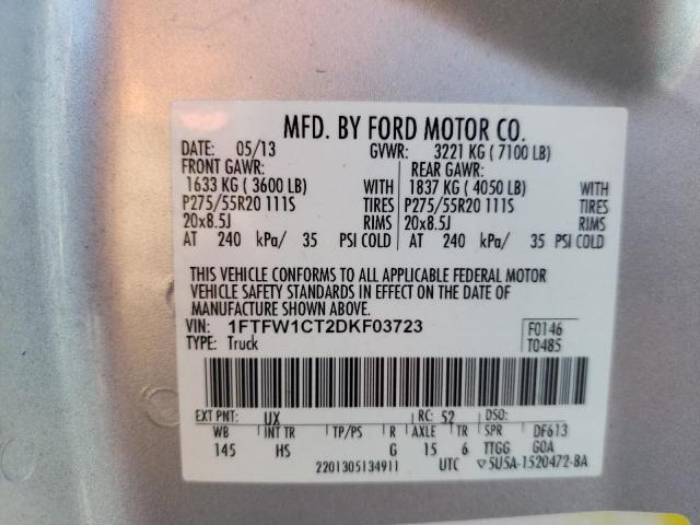 Photo 9 VIN: 1FTFW1CT2DKF03723 - FORD F150 SUPER 