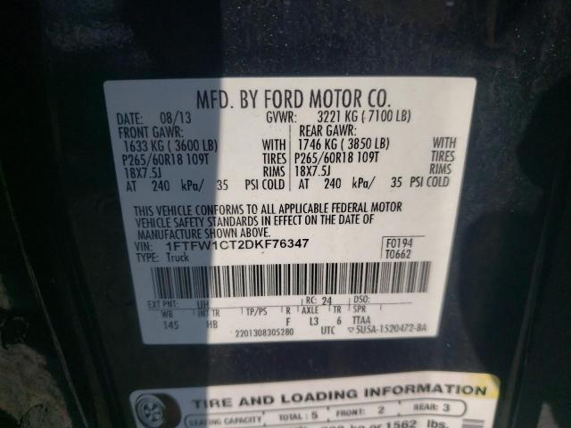 Photo 11 VIN: 1FTFW1CT2DKF76347 - FORD F-150 