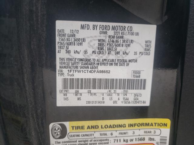 Photo 9 VIN: 1FTFW1CT4DFA98652 - FORD F150 SUPER 