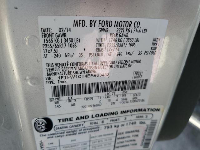 Photo 12 VIN: 1FTFW1CT4EFB03432 - FORD F150 SUPER 