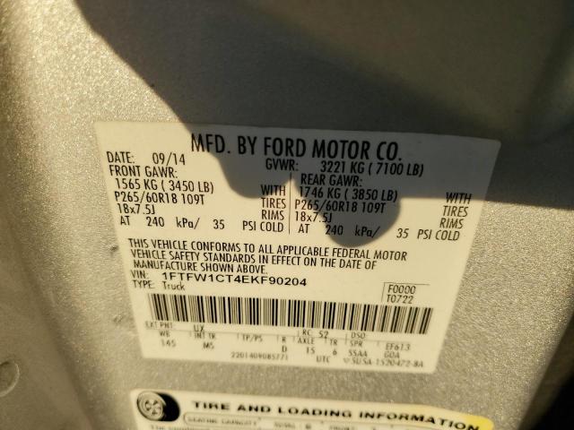 Photo 12 VIN: 1FTFW1CT4EKF90204 - FORD F-150 