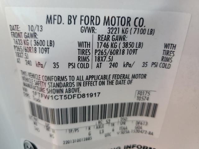 Photo 12 VIN: 1FTFW1CT5DFD81917 - FORD F150 SUPER 