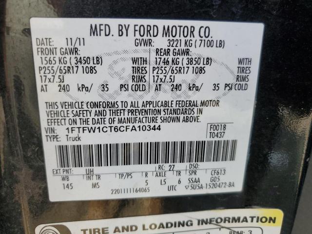 Photo 11 VIN: 1FTFW1CT6CFA10344 - FORD F150 SUPER 