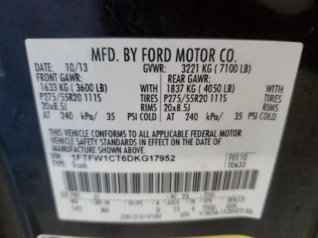 Photo 9 VIN: 1FTFW1CT6DKG17952 - FORD F150 SUPER 