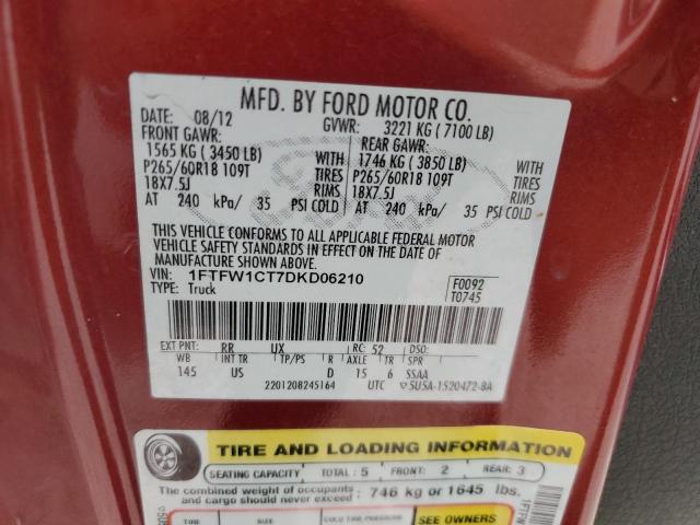 Photo 11 VIN: 1FTFW1CT7DKD06210 - FORD F150 SUPER 