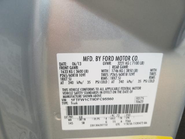 Photo 9 VIN: 1FTFW1CT9DFC95560 - FORD F150 SUPER 