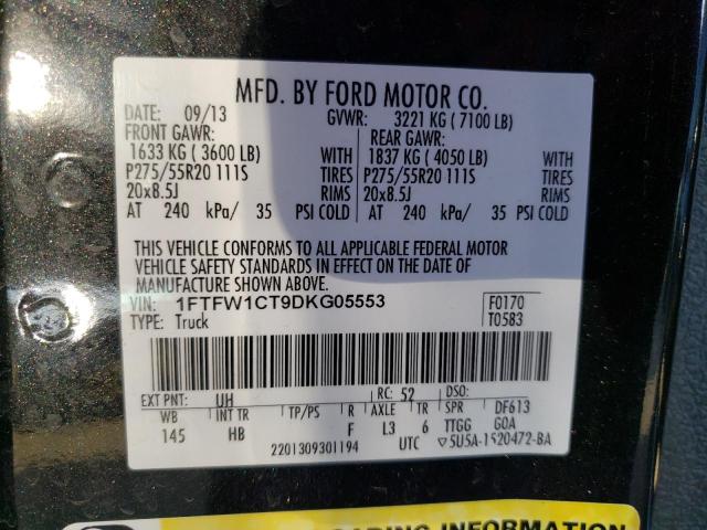 Photo 9 VIN: 1FTFW1CT9DKG05553 - FORD F150 SUPER 