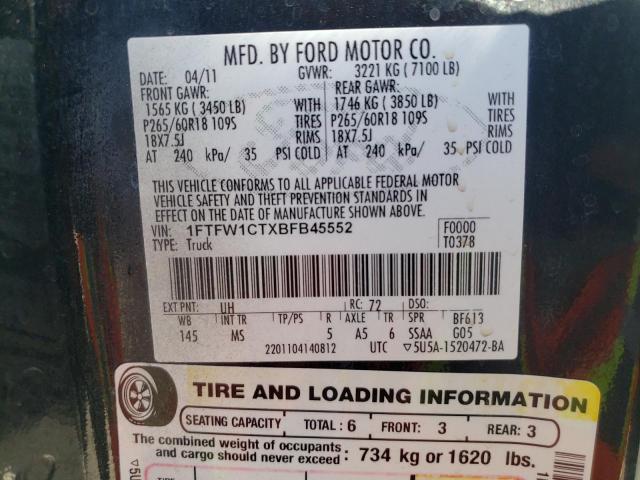 Photo 11 VIN: 1FTFW1CTXBFB45552 - FORD F-150 