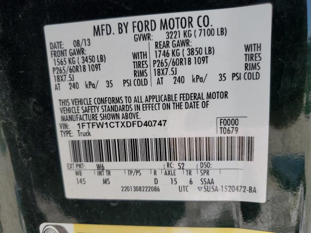 Photo 11 VIN: 1FTFW1CTXDFD40747 - FORD F150 SUPER 