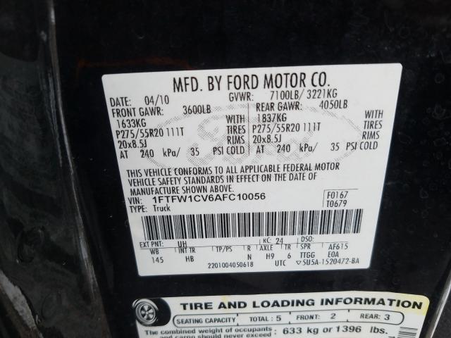 Photo 9 VIN: 1FTFW1CV6AFC10056 - FORD F150 SUPER 