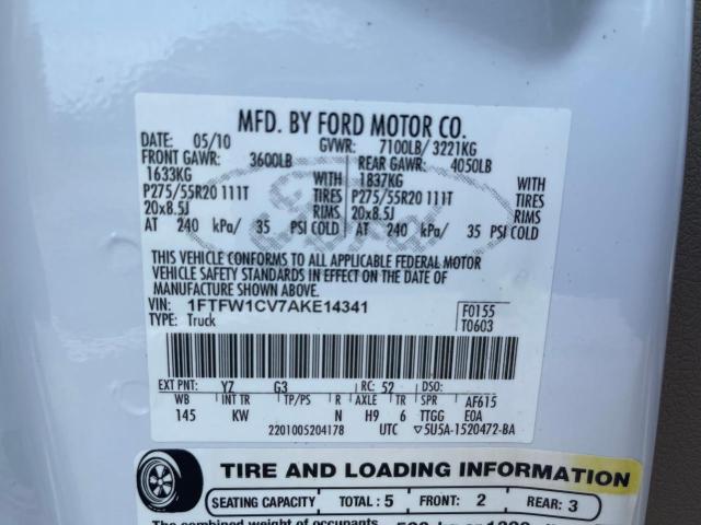 Photo 9 VIN: 1FTFW1CV7AKE14341 - FORD F150 SUPER 