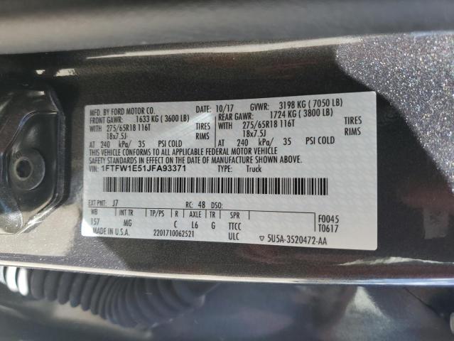 Photo 11 VIN: 1FTFW1E51JFA93371 - FORD F-150 