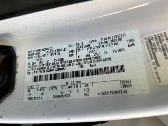 Photo 9 VIN: 1FTFW1E52KKC88081 - FORD F150 SUPER 