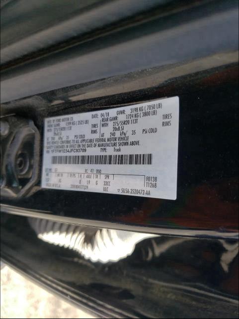 Photo 9 VIN: 1FTFW1E54JFC93709 - FORD F-150 