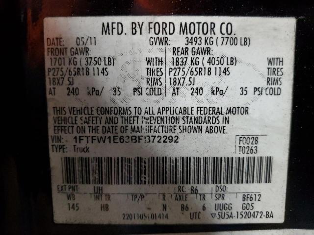 Photo 11 VIN: 1FTFW1E63BFB72292 - FORD F-150 