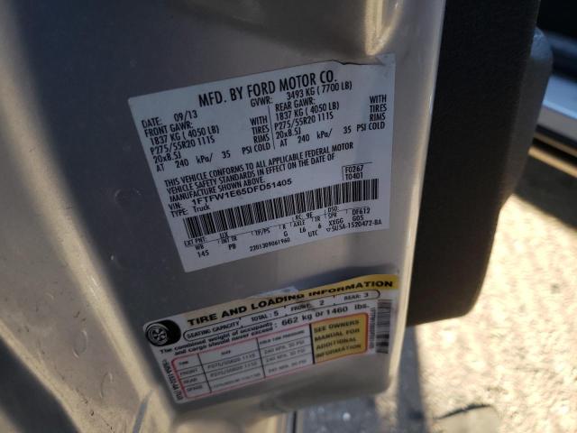 Photo 12 VIN: 1FTFW1E65DFD51405 - FORD F150 SUPER 