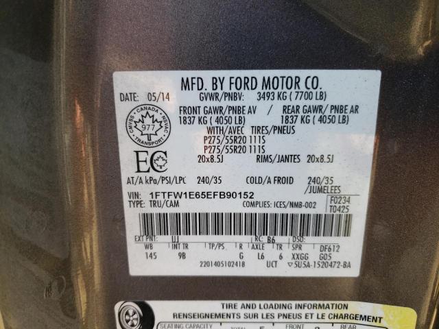 Photo 11 VIN: 1FTFW1E65EFB90152 - FORD F150 SUPER 