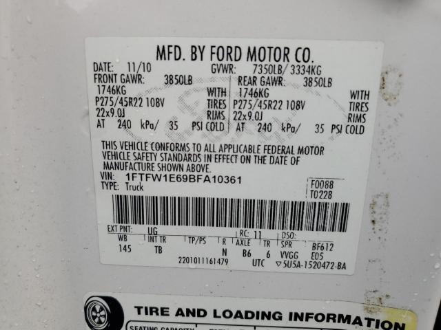 Photo 12 VIN: 1FTFW1E69BFA10361 - FORD F150 SUPER 