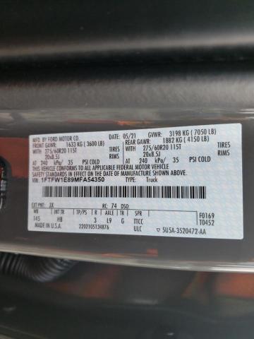 Photo 9 VIN: 1FTFW1E89MFA54350 - FORD F150 SUPER 