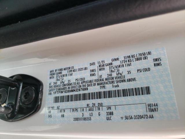 Photo 9 VIN: 1FTFW1E89MKE97699 - FORD F150 SUPER 