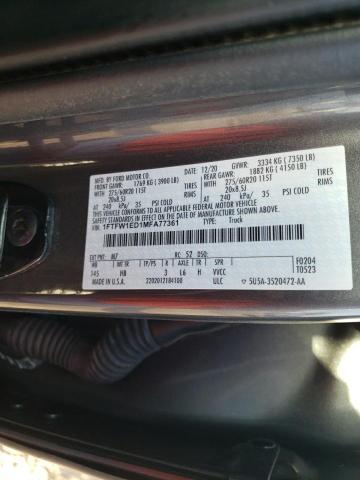 Photo 11 VIN: 1FTFW1ED1MFA77361 - FORD F150 SUPER 