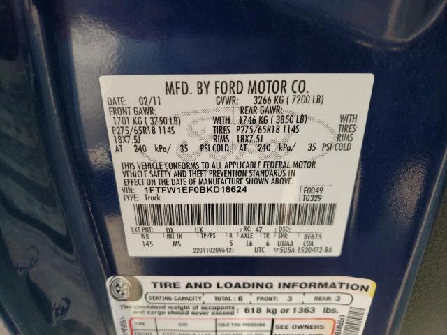 Photo 12 VIN: 1FTFW1EF0BKD18624 - FORD F150 SUPER 