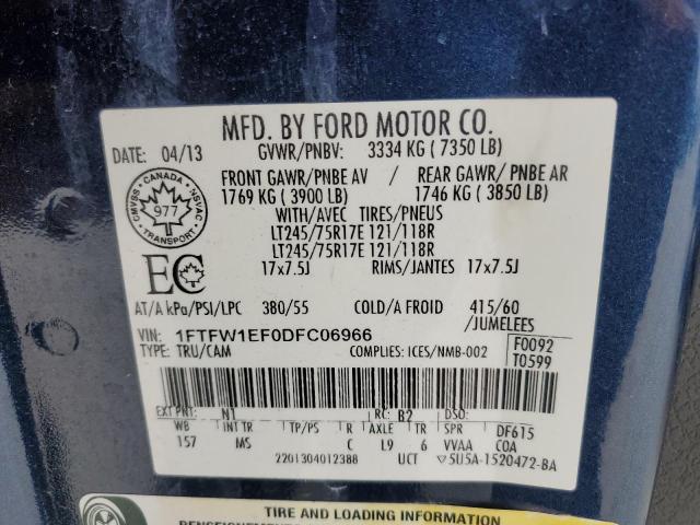 Photo 11 VIN: 1FTFW1EF0DFC06966 - FORD F-150 