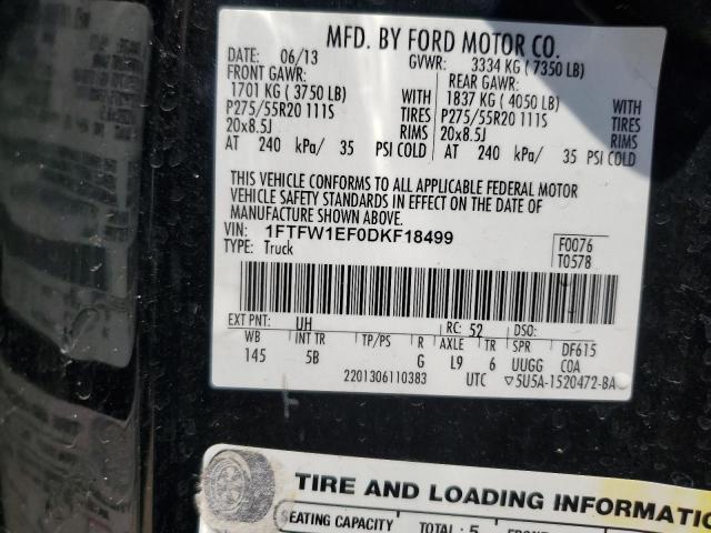 Photo 11 VIN: 1FTFW1EF0DKF18499 - FORD F150 SUPER 