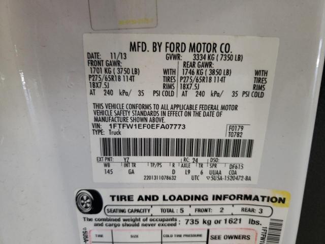 Photo 9 VIN: 1FTFW1EF0EFA07773 - FORD F150 SUPER 