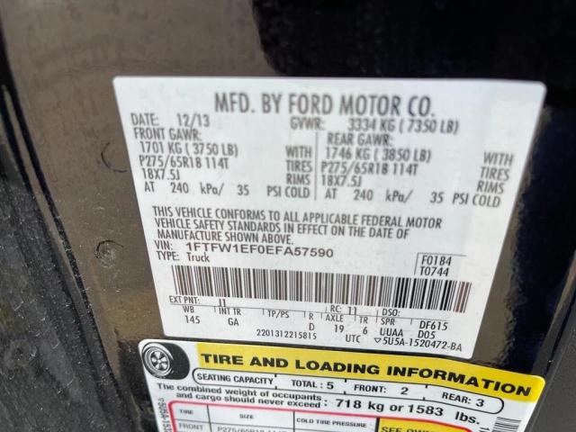 Photo 9 VIN: 1FTFW1EF0EFA57590 - FORD F-150 