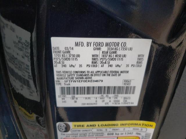 Photo 9 VIN: 1FTFW1EF0EKE04679 - FORD F150 SUPER 