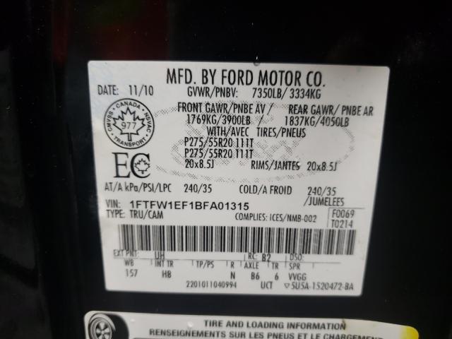 Photo 9 VIN: 1FTFW1EF1BFA01315 - FORD F150 SUPER 