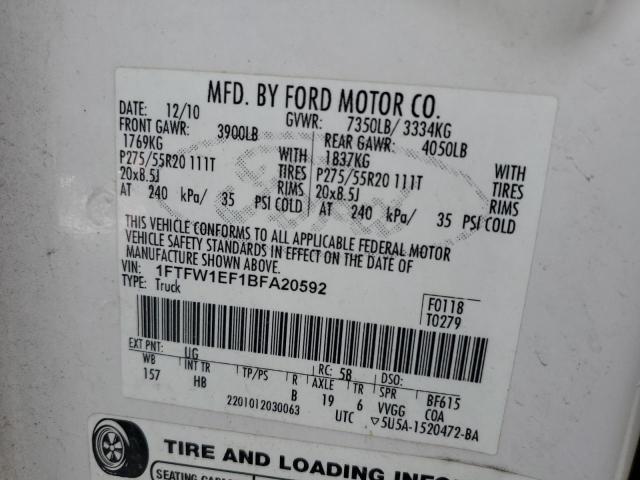 Photo 11 VIN: 1FTFW1EF1BFA20592 - FORD F150 SUPER 