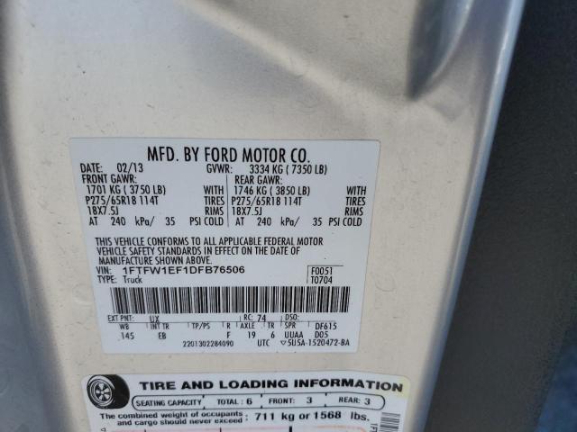 Photo 11 VIN: 1FTFW1EF1DFB76506 - FORD F150 SUPER 