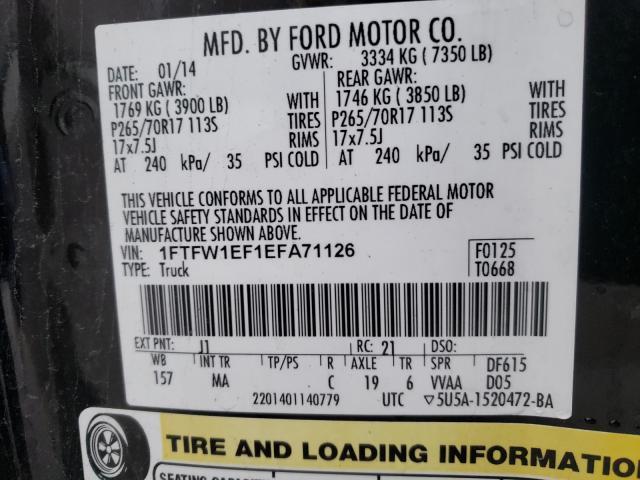 Photo 9 VIN: 1FTFW1EF1EFA71126 - FORD F150 SUPER 