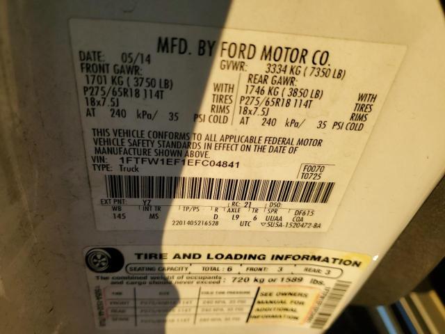 Photo 11 VIN: 1FTFW1EF1EFC04841 - FORD F150 SUPER 