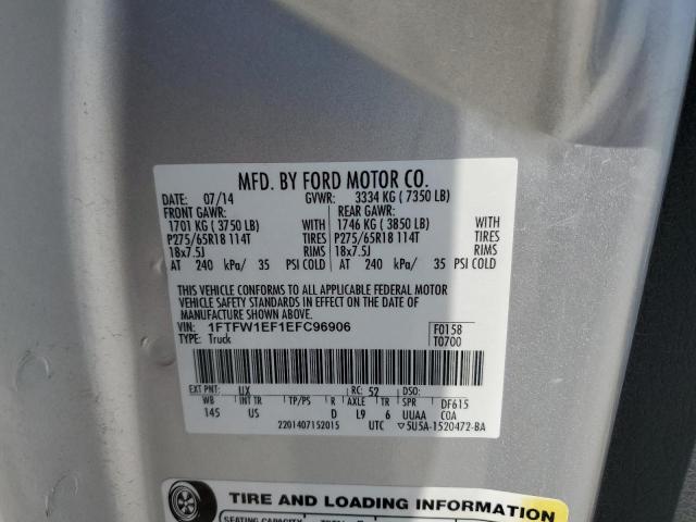 Photo 11 VIN: 1FTFW1EF1EFC96906 - FORD F150 SUPER 