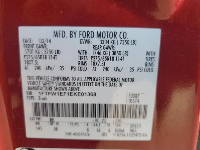 Photo 12 VIN: 1FTFW1EF1EKE01368 - FORD F150 SUPER 